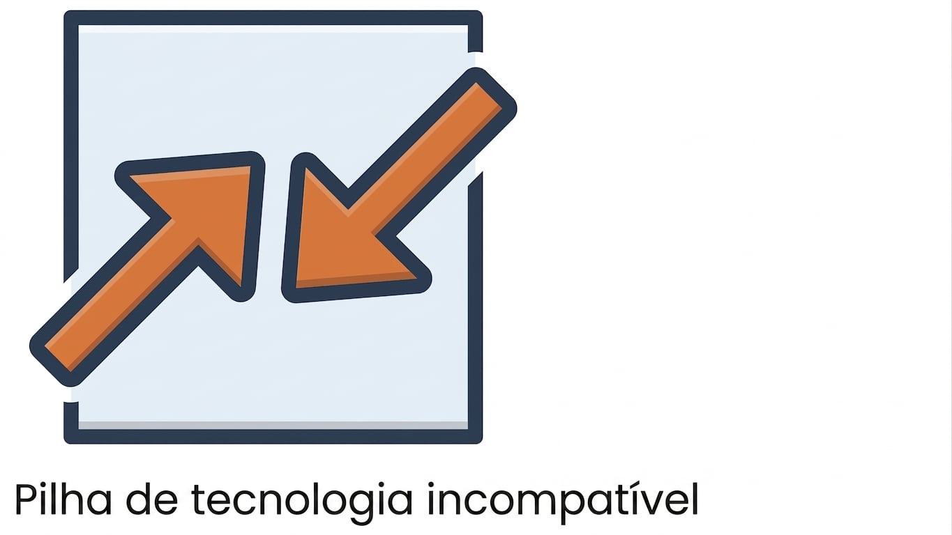 Stack de tecnologia incompatível