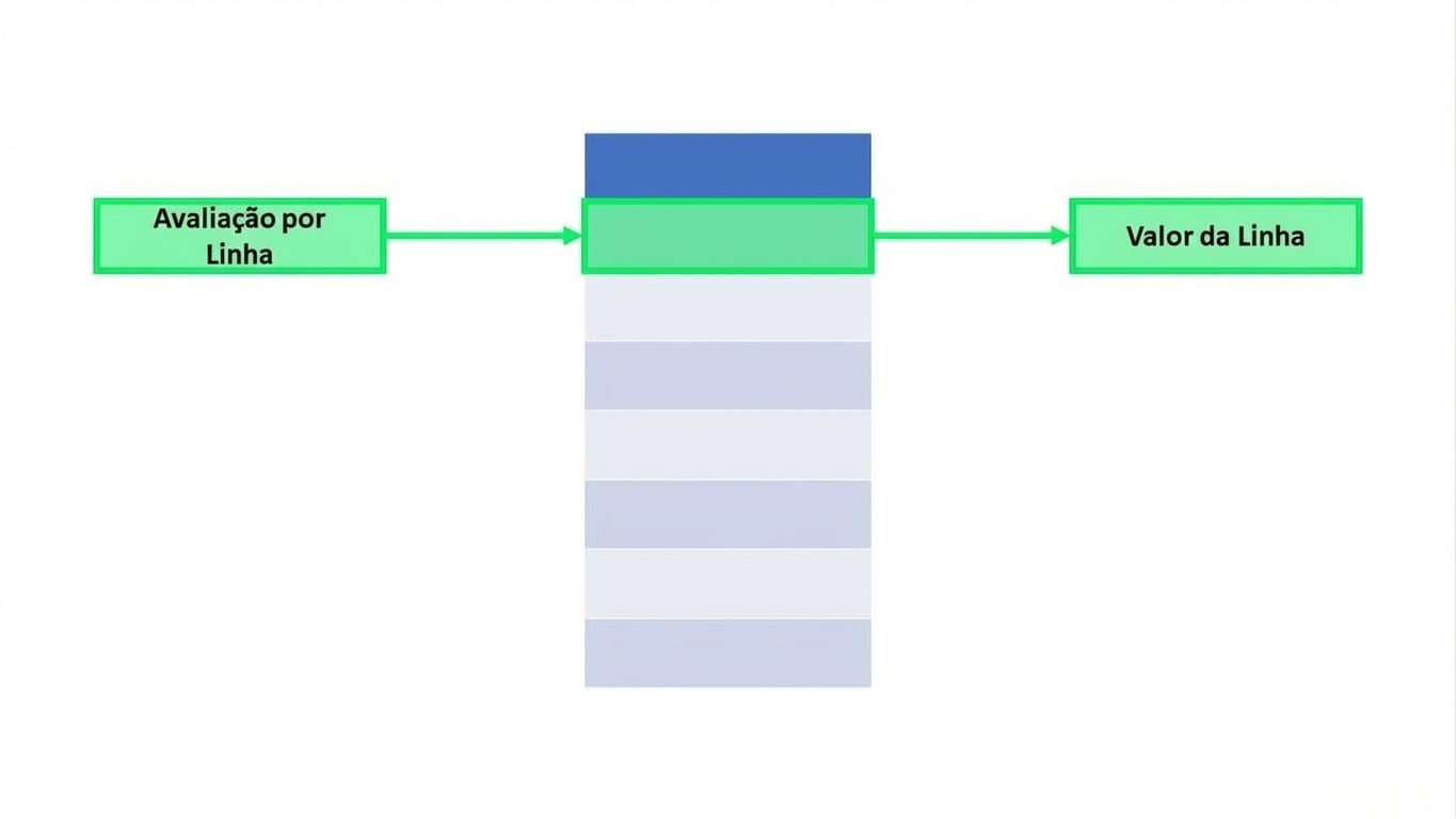 Um diagrama de uma avaliação em nível de linha
