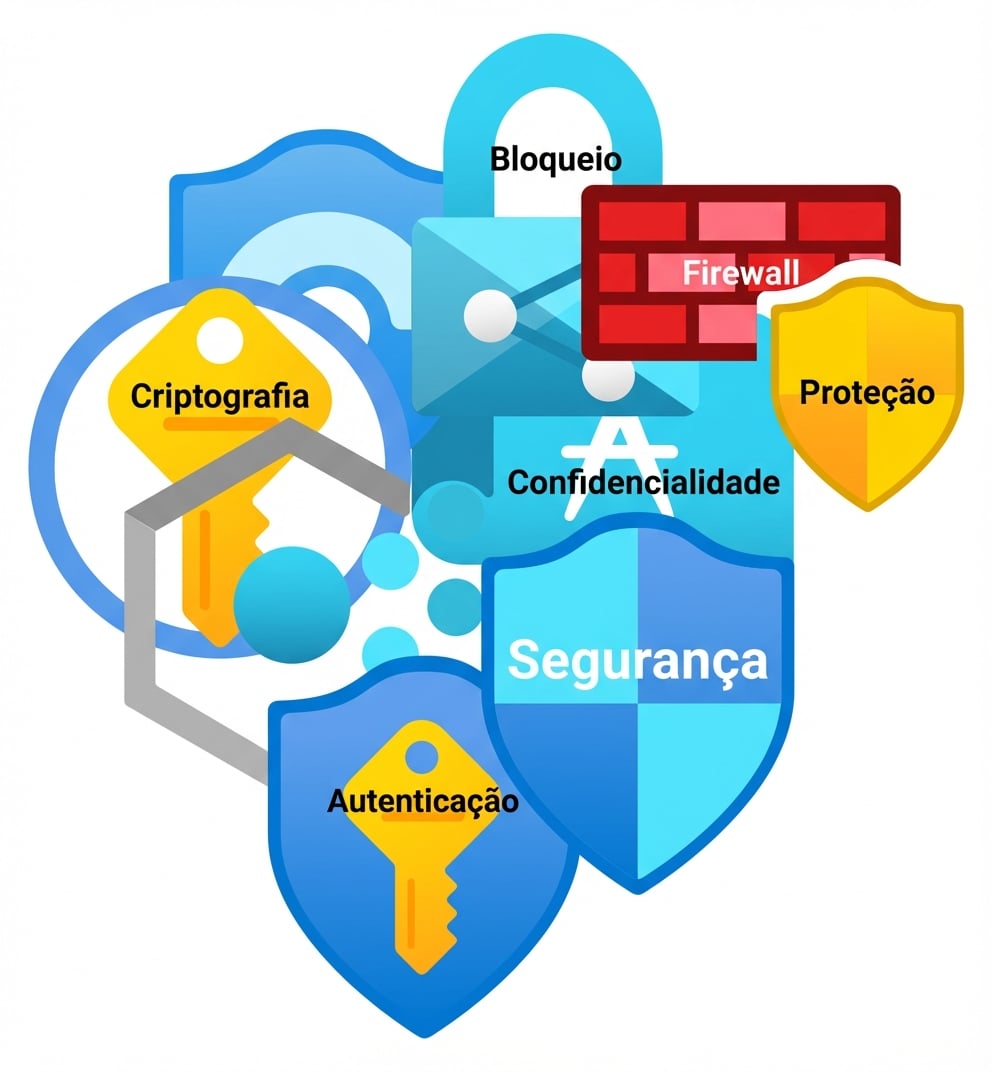Uma montagem com vários logos de serviços do Azure