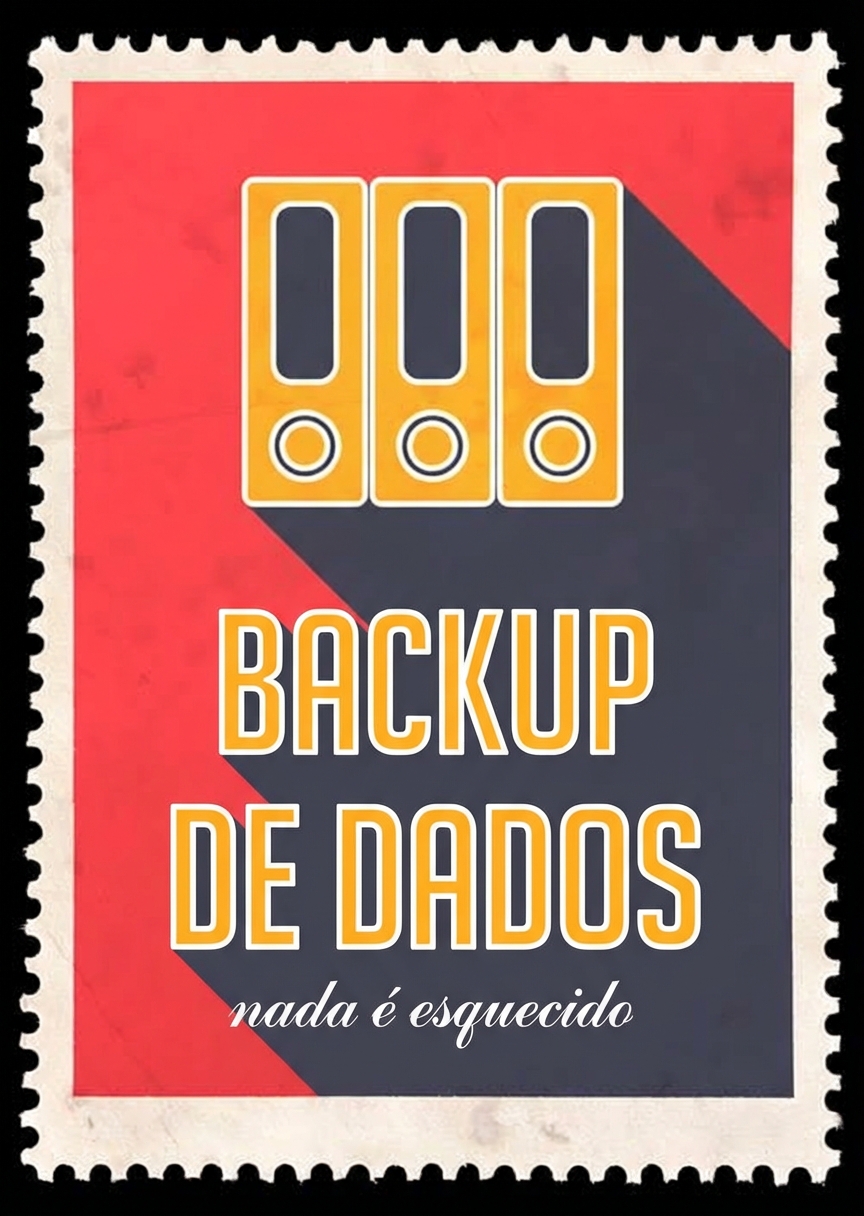 imagem de carimbo escrito data backup com discos rígidos