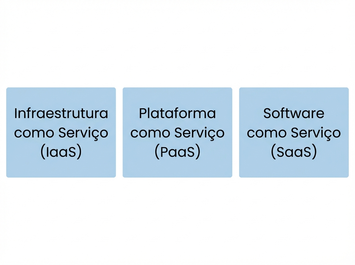 Três tipos de serviços em nuvem