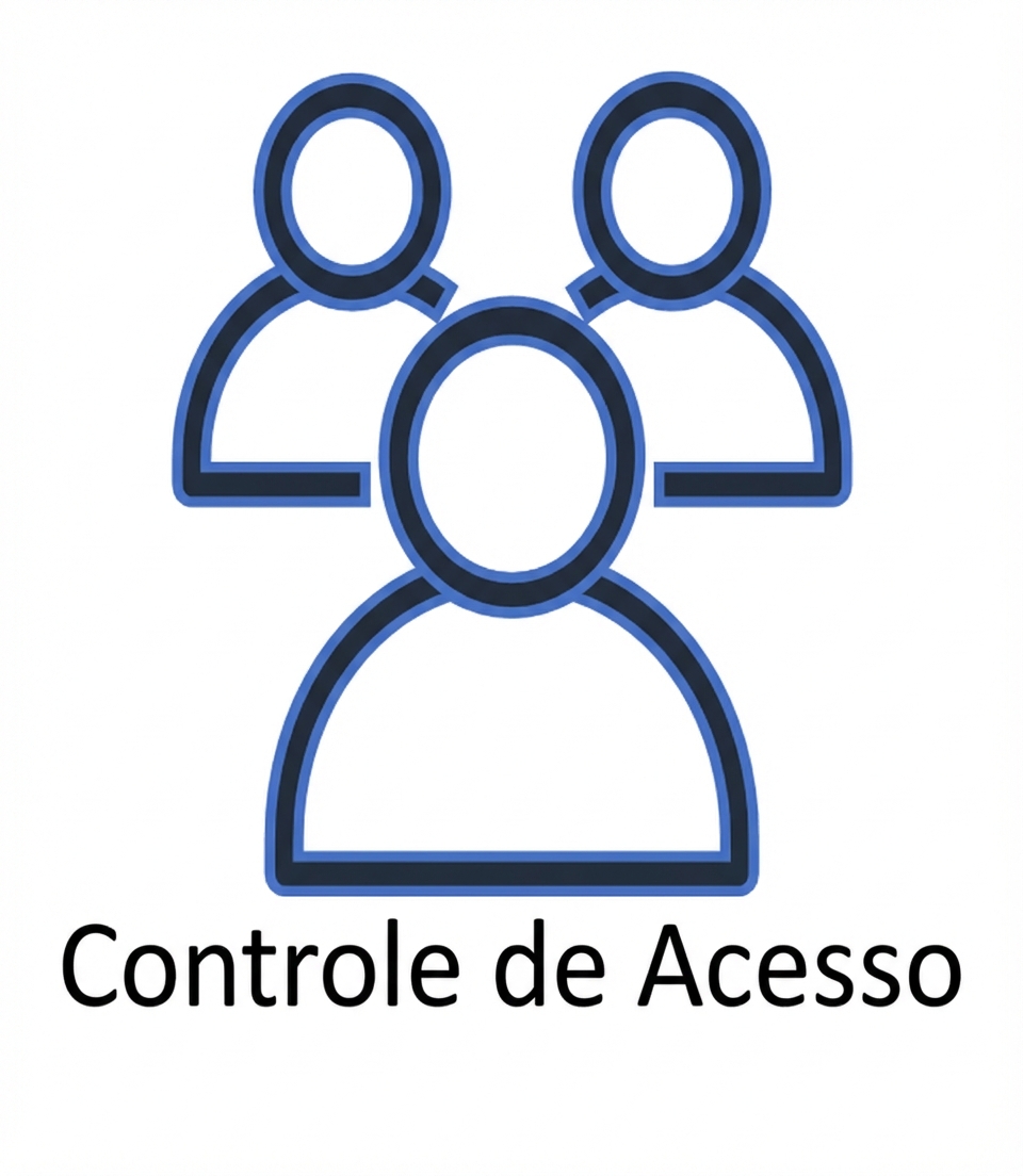 Desenho com pessoas estilizadas e as palavras access control