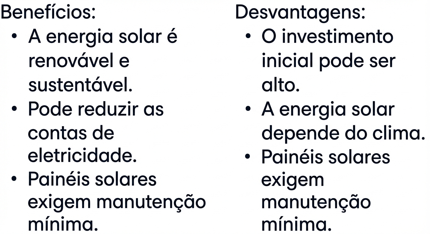 Lista de desvantagens