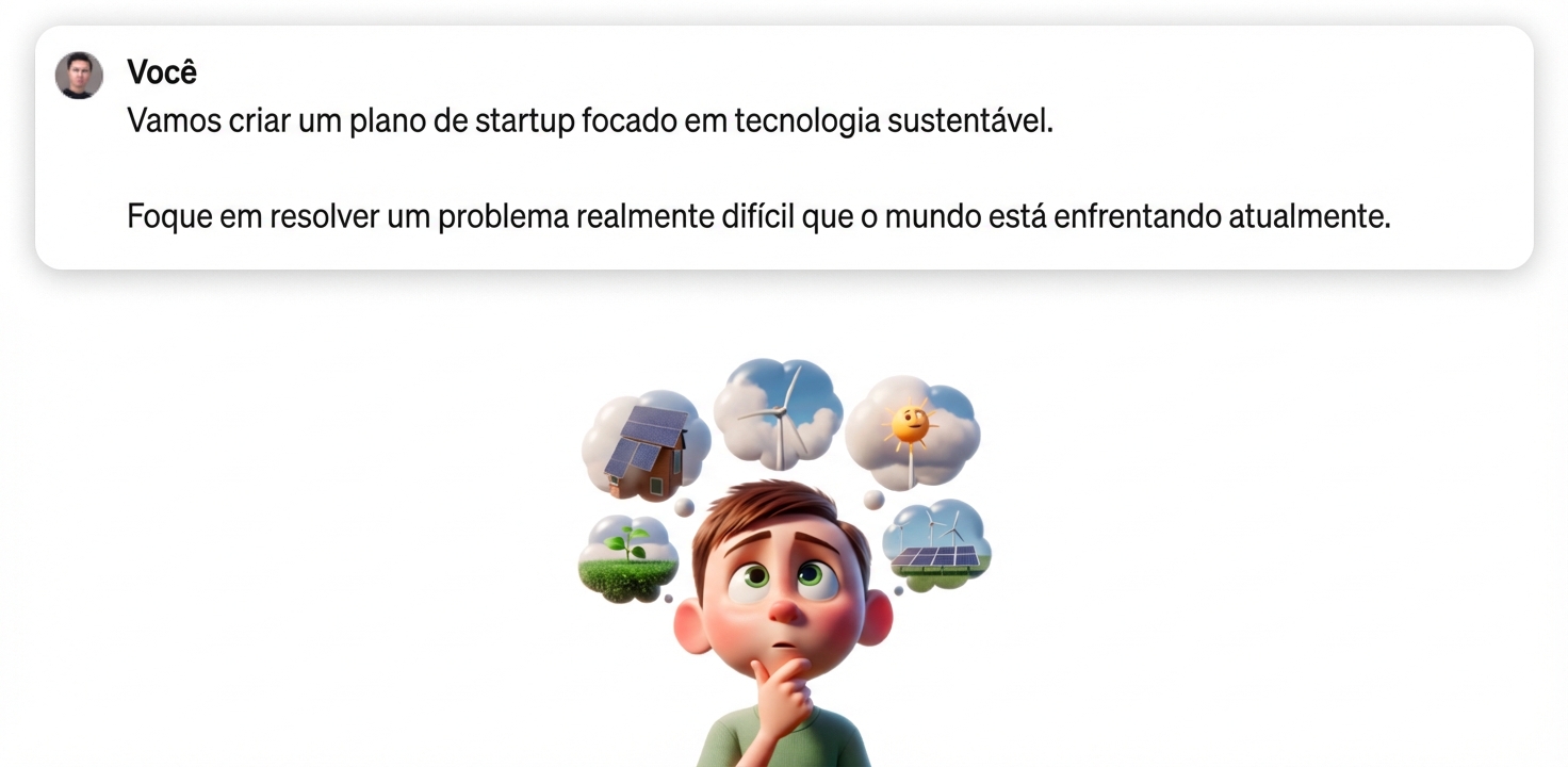 Desenho de uma criança pensando em tecnologia sustentável