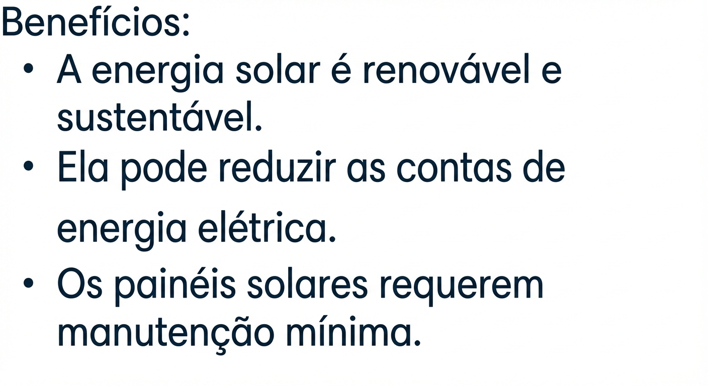 Lista de benefícios