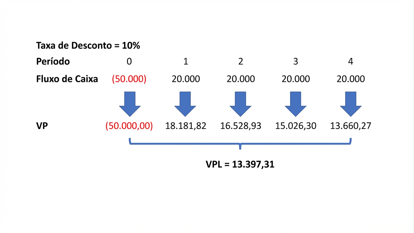 exemplo da fórmula de VPL