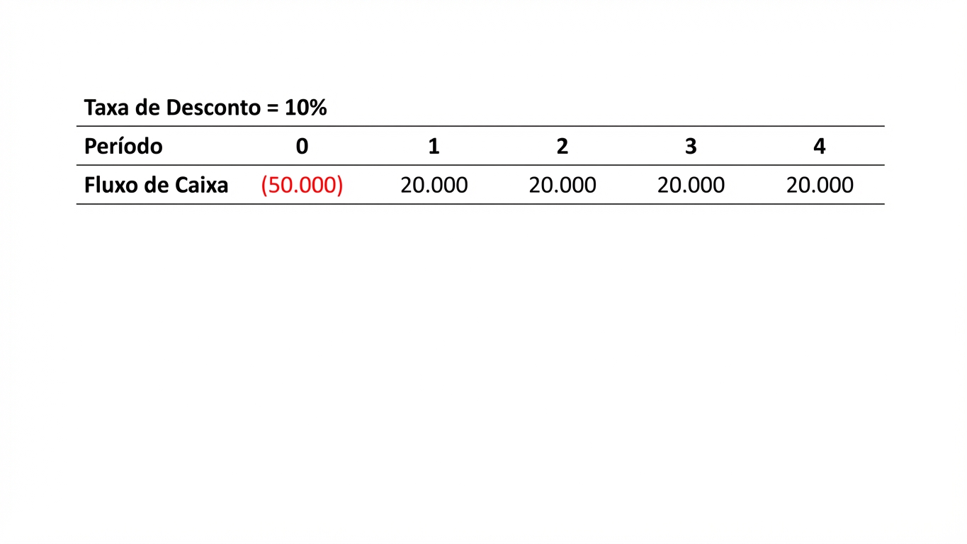 exemplo da fórmula de VPL
