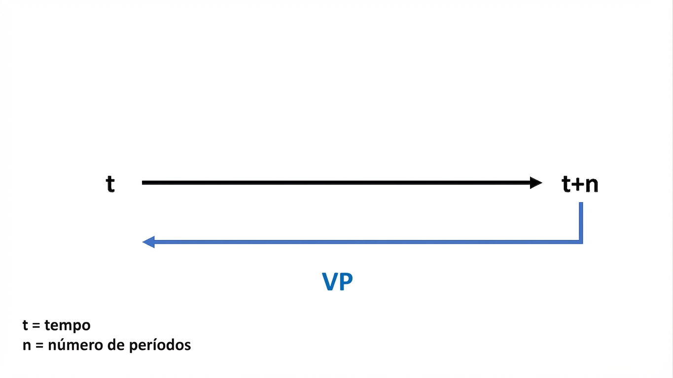 exemplo de cálculo de valor presente na linha do tempo