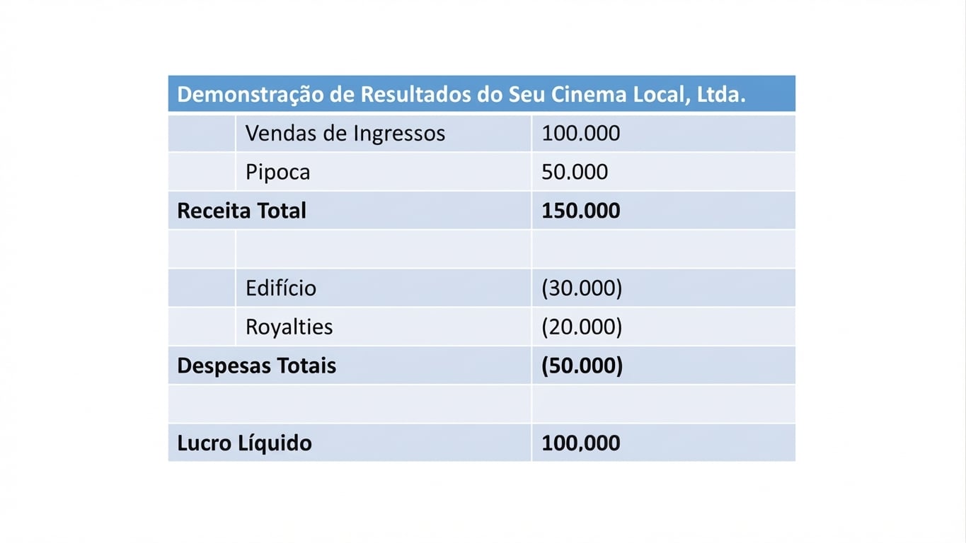 exemplo de demonstração do resultado