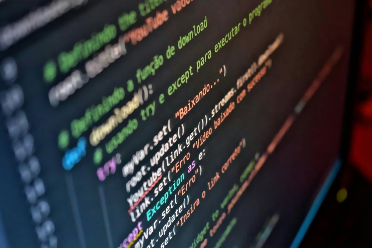 Código Python mostrado na tela