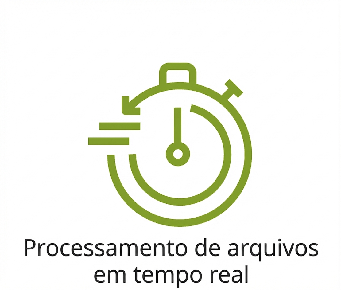 Um ícone mostrando processamento em tempo real.