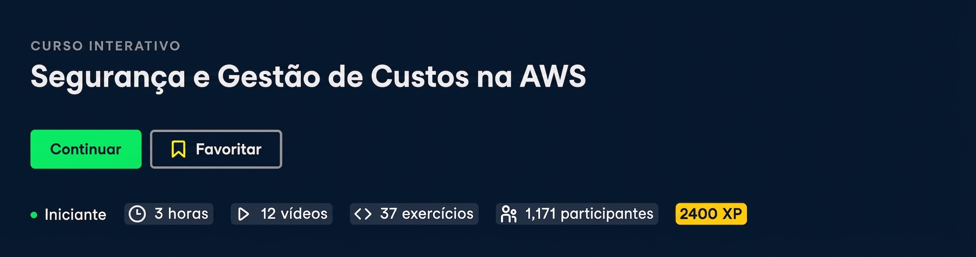 Cabeçalho do curso de Segurança e Gestão de Custos
