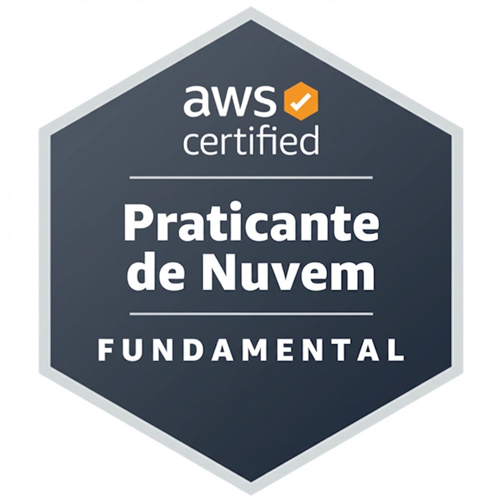 Insígnia da certificação AWS Cloud Practitioner