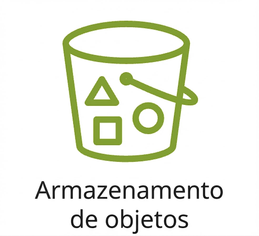 Um ícone mostrando armazenamento de objetos.