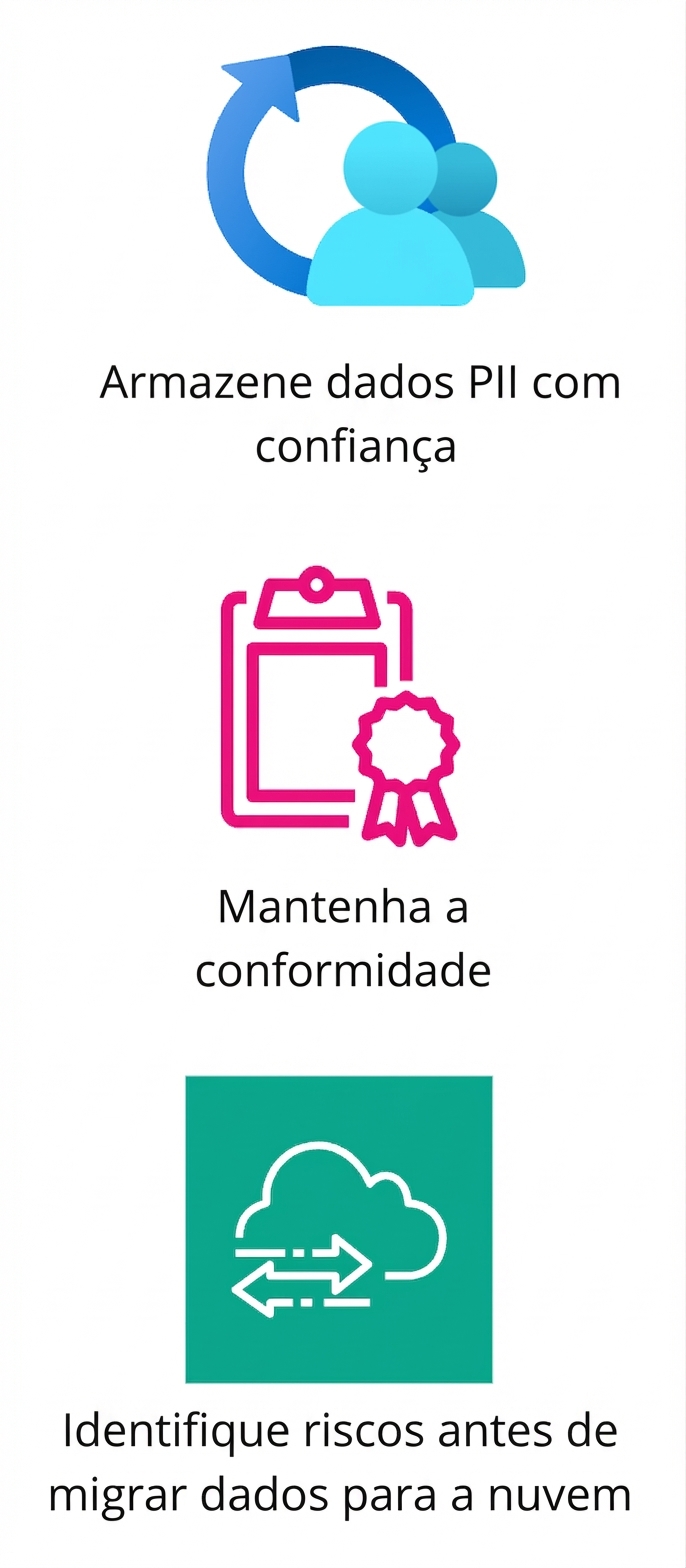 Um ícone representando identificação de riscos antes da migração de dados.