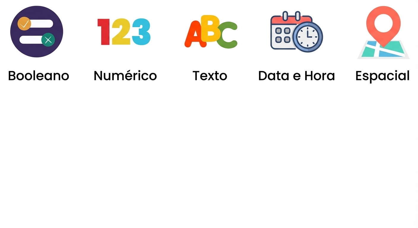 Imagens de tipos de dados com boolean e numeric