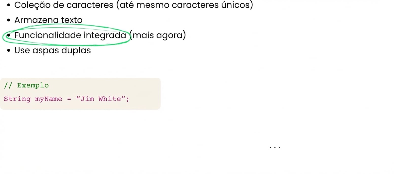 Strings têm funções embutidas para a gente manipulá-las
