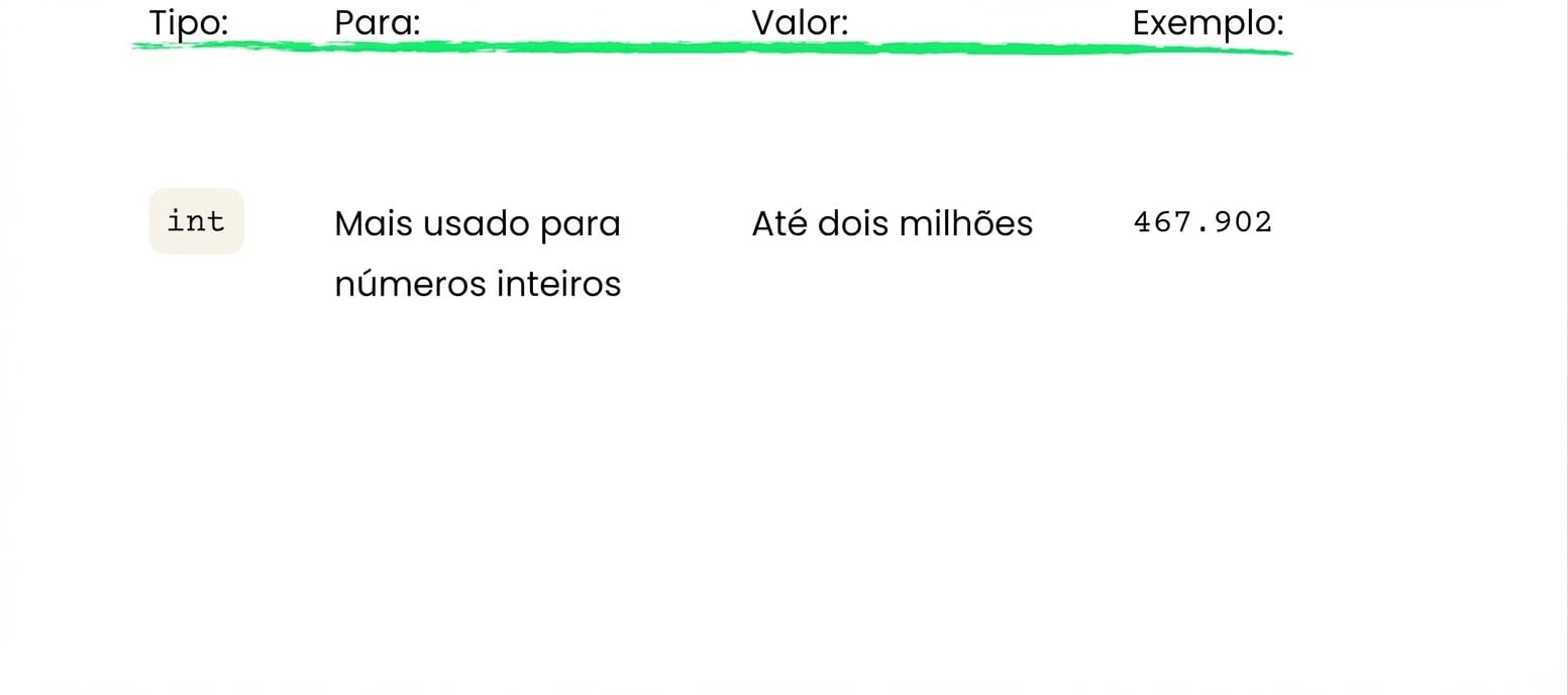 int armazena inteiros até dois milhões