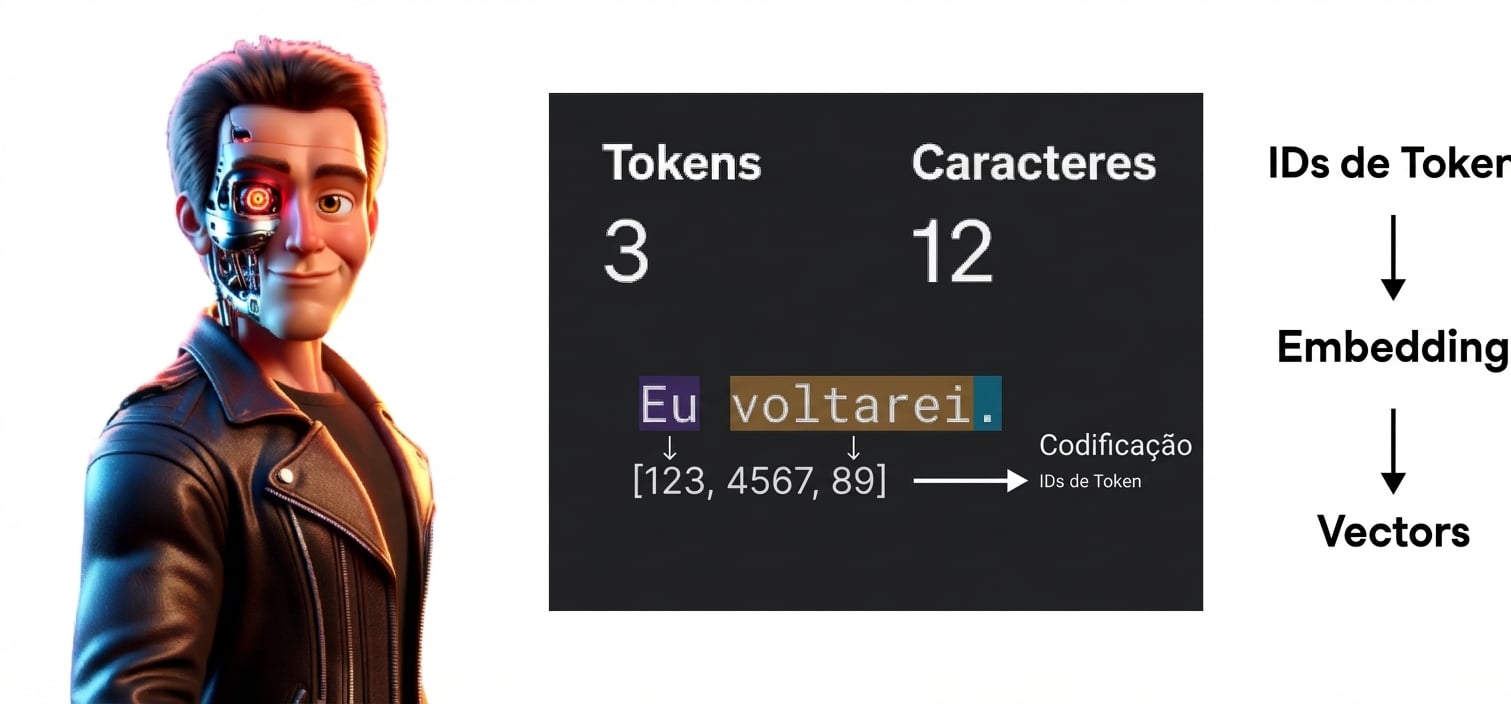 Ilustração de um homem com semelhança ao personagem do filme Exterminador do Futuro