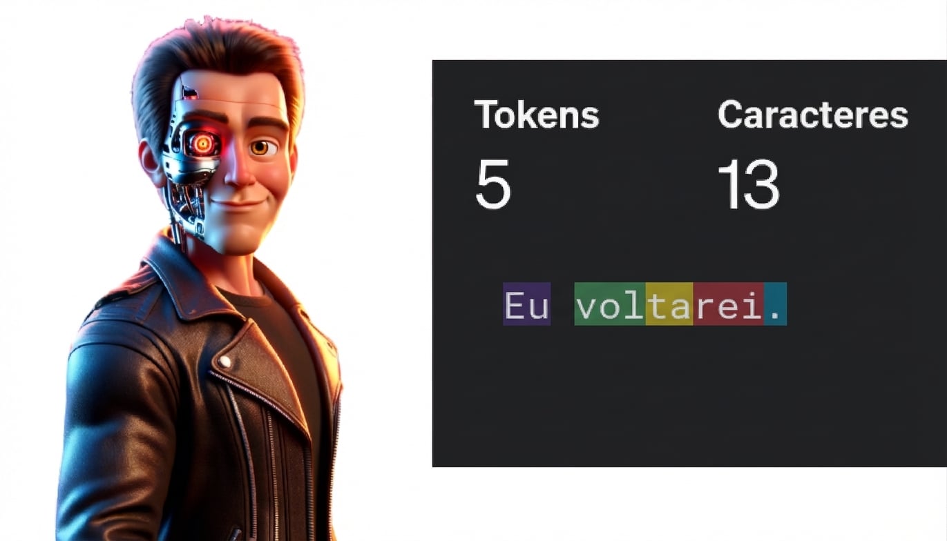 Ilustração de um homem com semelhança ao personagem do filme Exterminador do Futuro