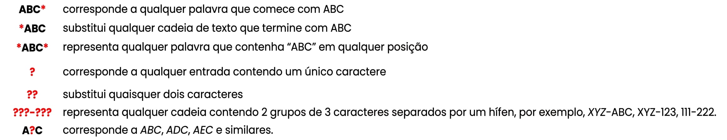 Example of several wildcards