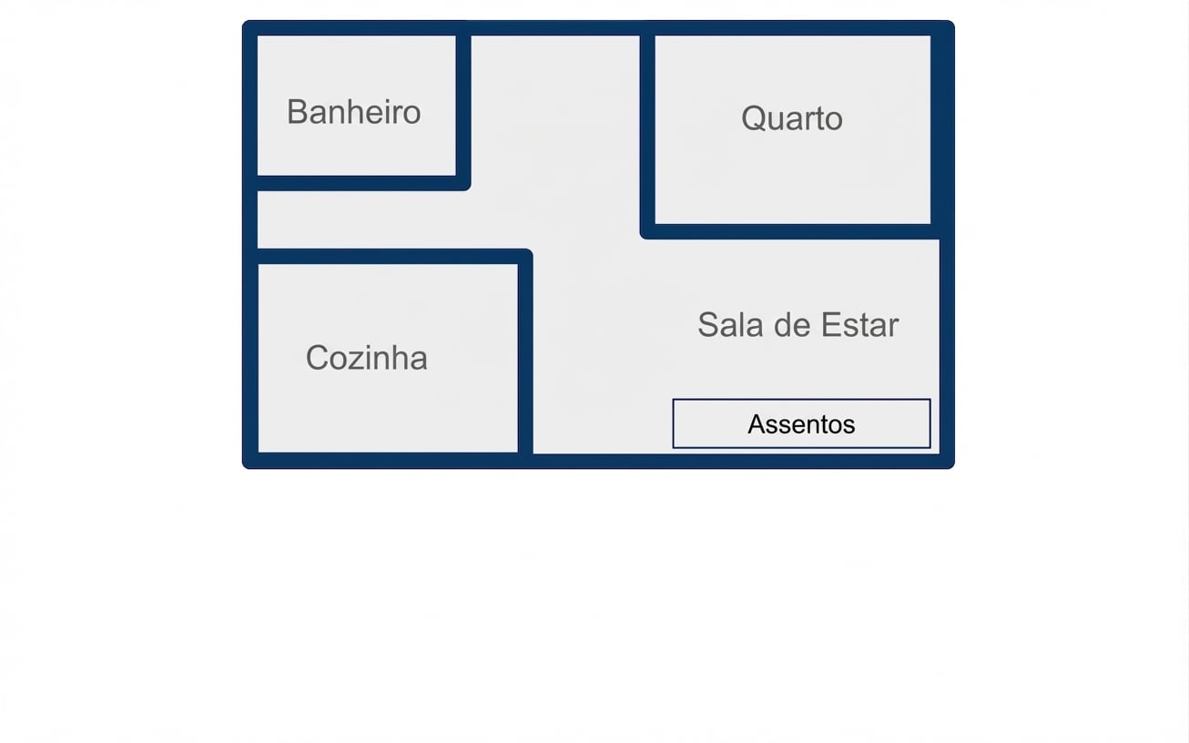 Planta retangular de um estúdio