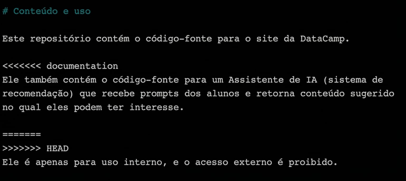 editor web do nano apagando a sintaxe do Git <<<<<<< documentation, ======= e >>>>>>> HEAD