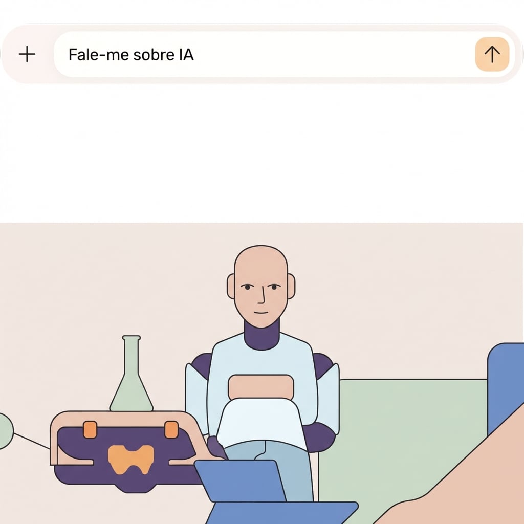 Um prompt que diz: "Me fale sobre IA"