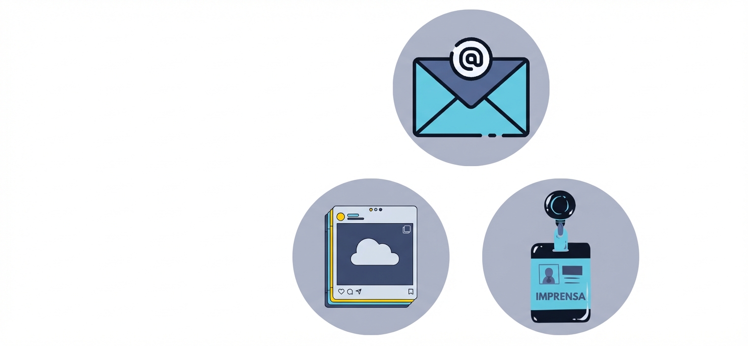 Círculo com e-mails