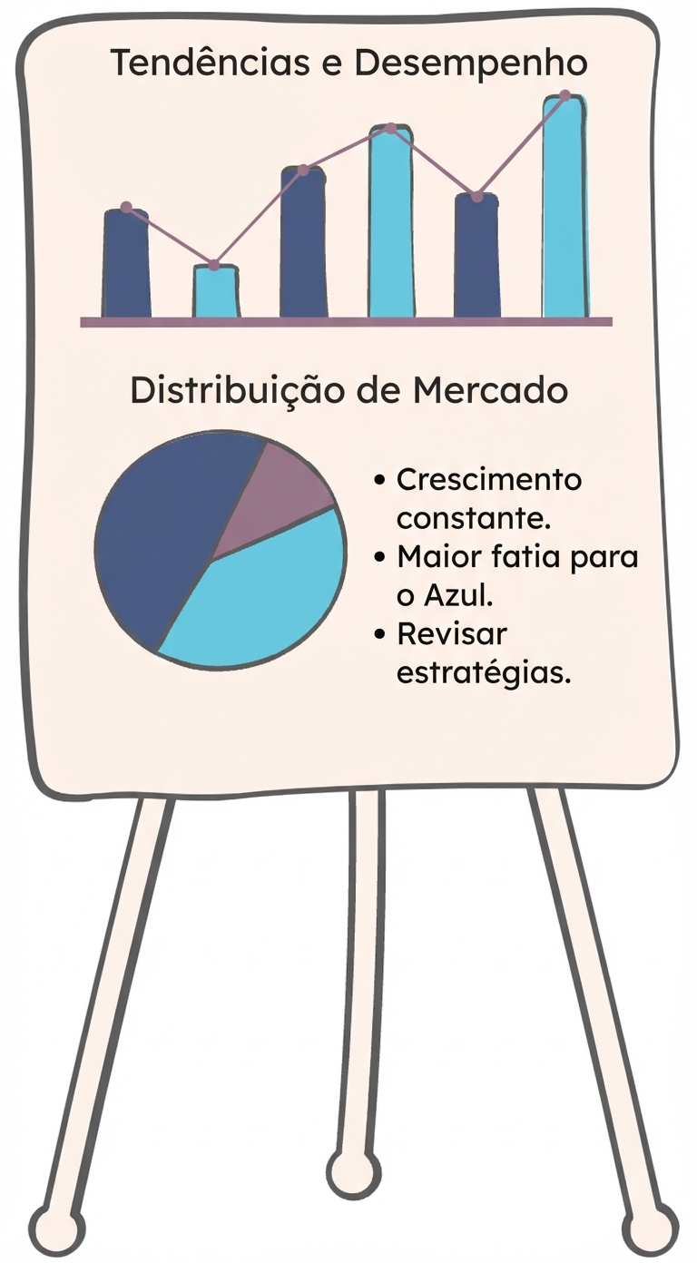 Estande de apresentação mostrando diversos gráficos