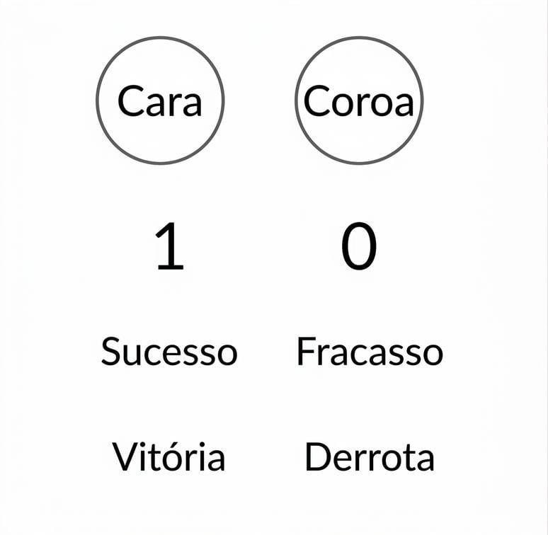Cara e coroa, 1 e 0, Sucesso e Fracasso, Vitória e Derrota.png