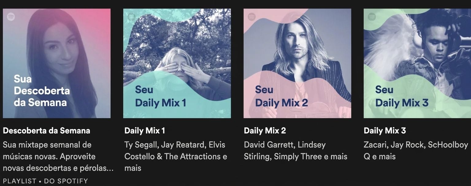 Imagem mostrando um aplicativo de música com recomendações baseadas em IA