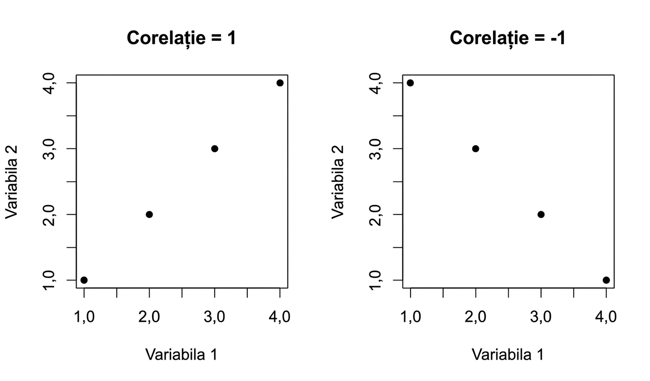 Diagrame de dispersie cu corelații pozitive și negative