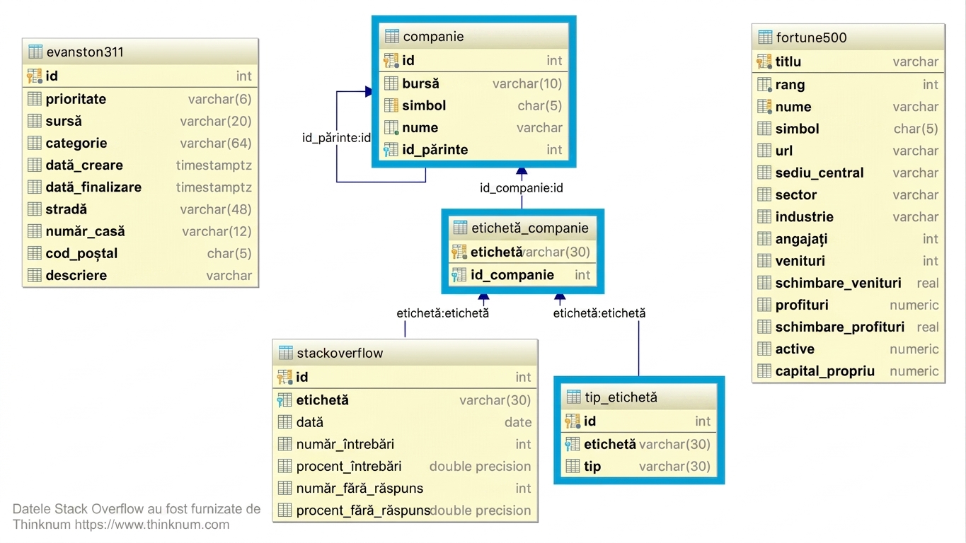 Tabele auxiliare bazei de date Stackoverflow