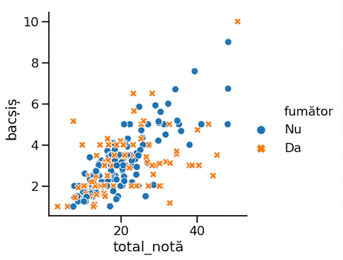 Scatter plot cu culoare și stil variabil