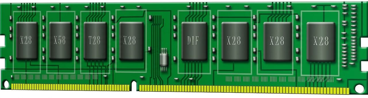Imagine a unui cip de memorie RAM