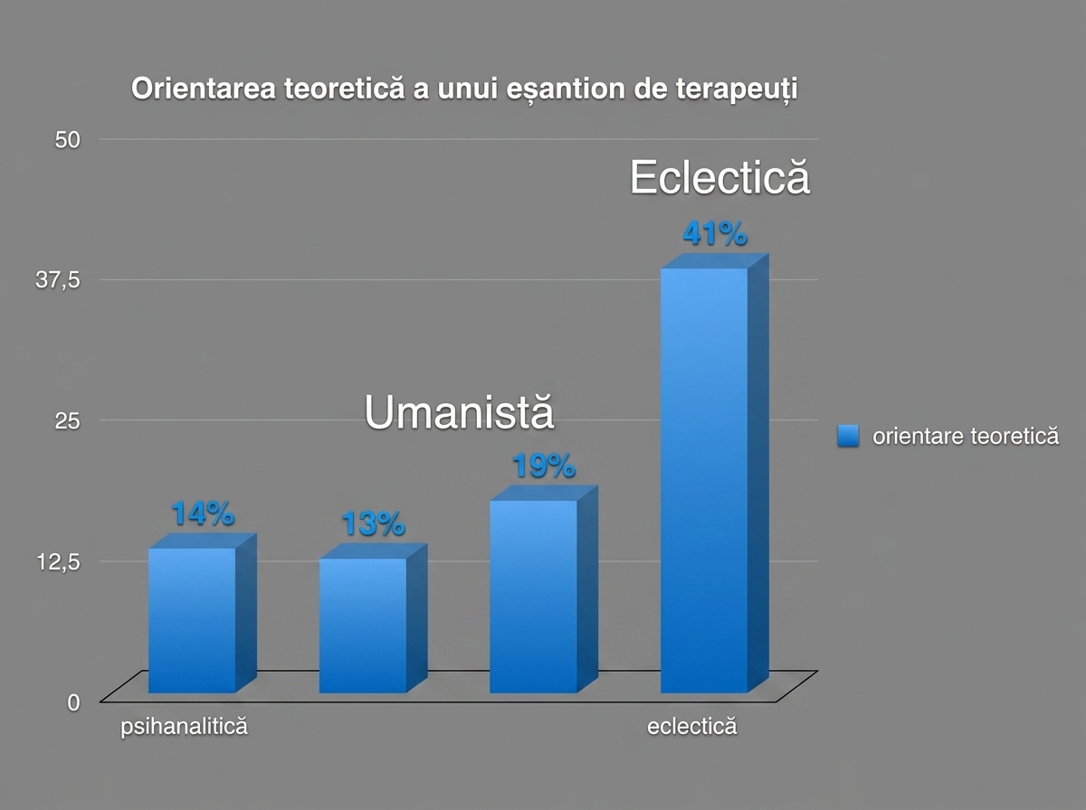 Diagramă cu bare pentru orientare teoretică cu chartjunk