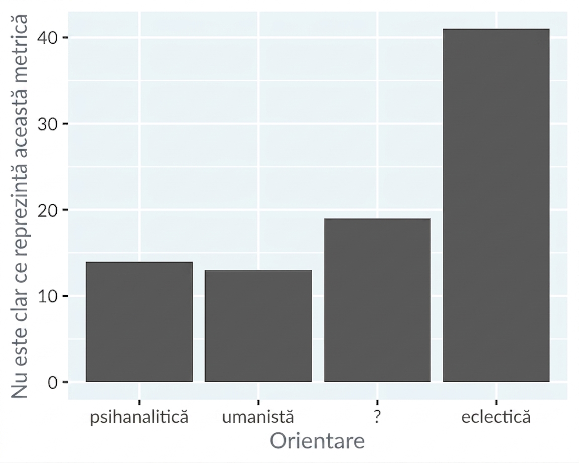 Diagramă cu bare pentru orientare teoretică fără chartjunk