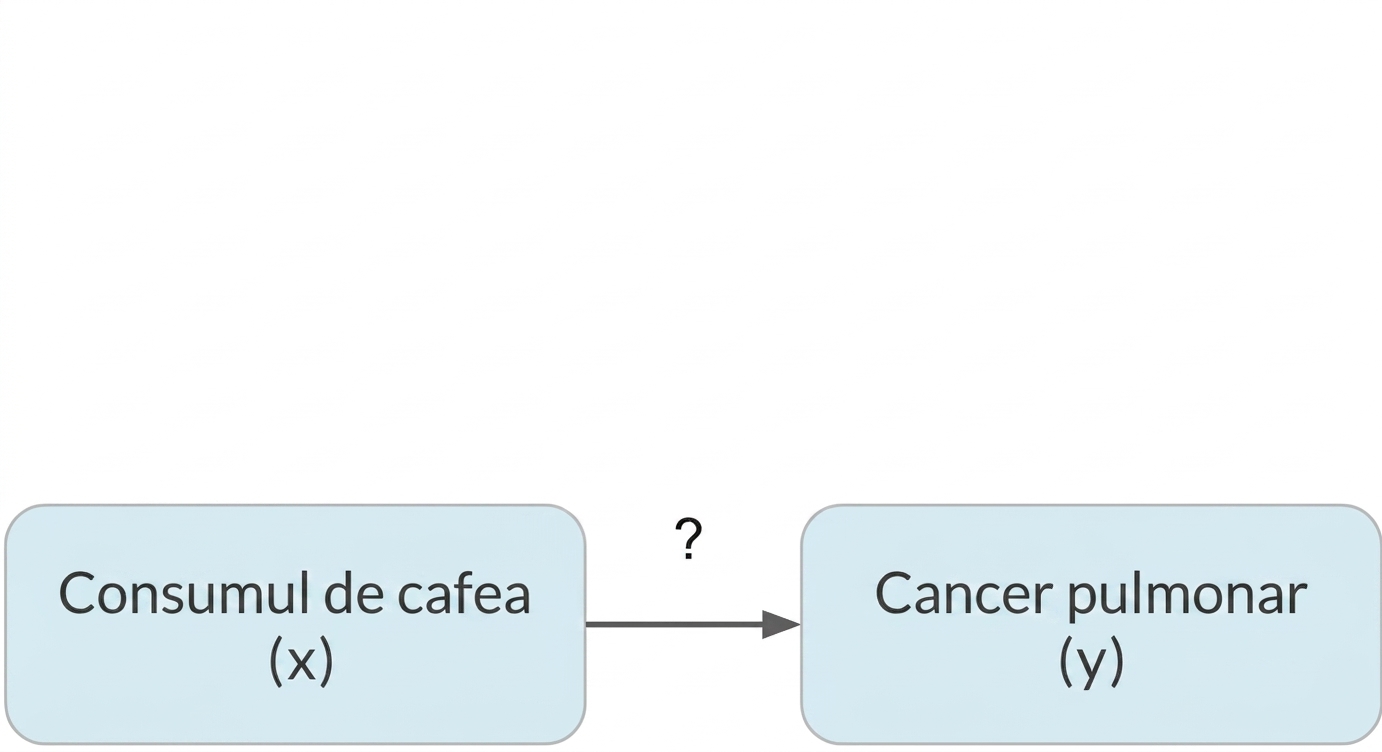 Consumul de cafea (x) indică cancerul pulmonar (y)