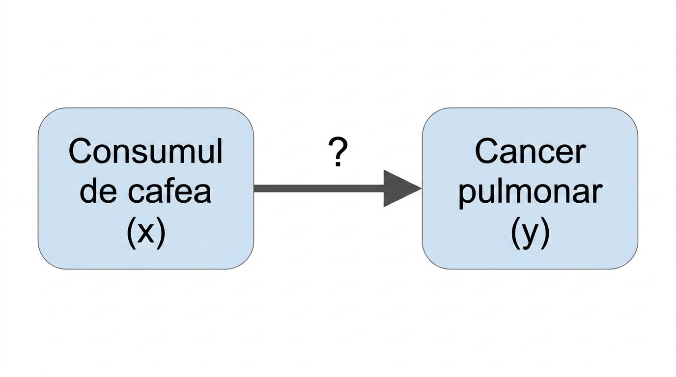 Consumul de cafea (x) indicând spre cancer pulmonar (y)
