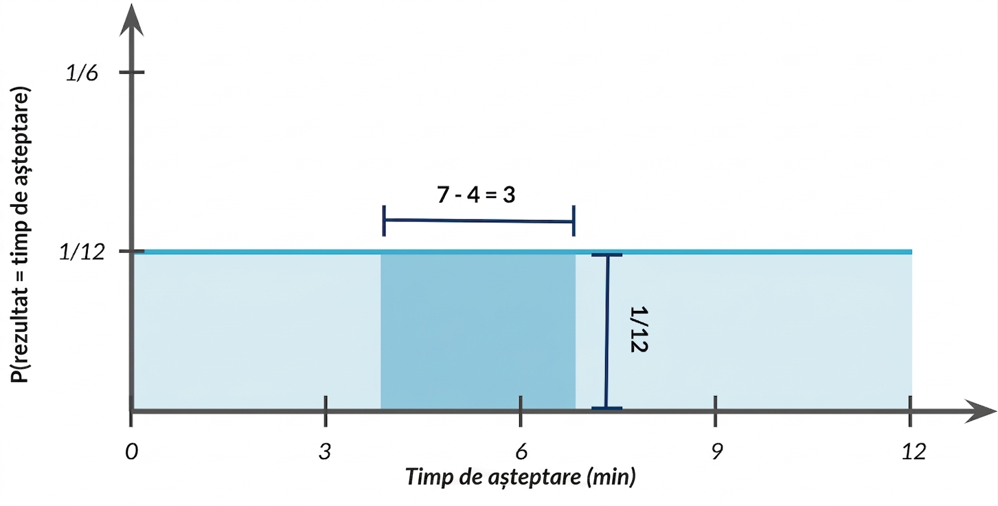 Lățimea zonei evidențiate este 7-4=3, înălțimea este 1/12