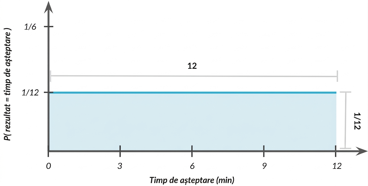 Lățimea distribuției = 1, înălțimea = 1/12
