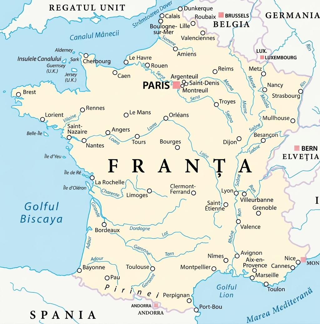 O hartă a Franței.
