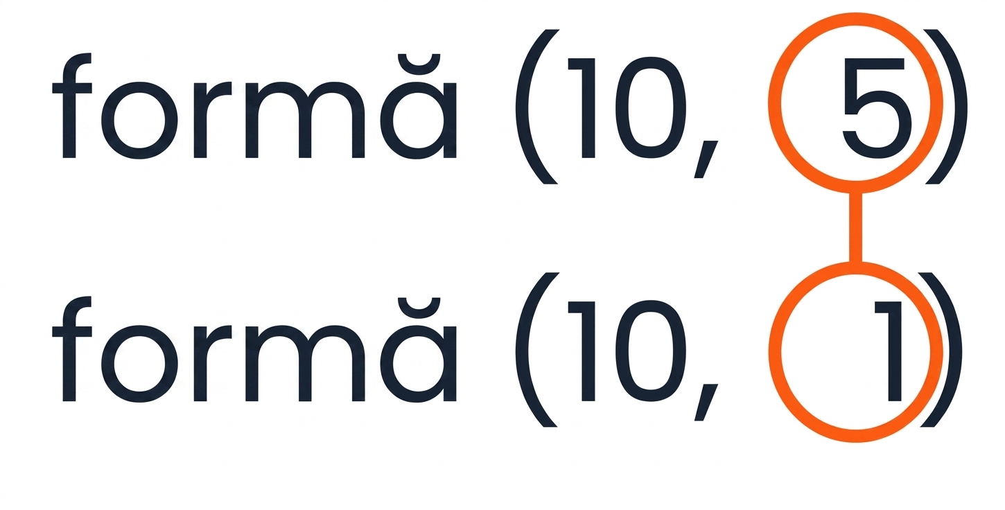 Grafic care aplică regulile de compatibilitate pentru forme (10, 5) și (10, 1)