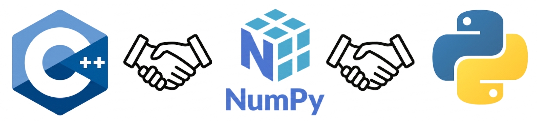 Logo-urile NumPy, Python și C