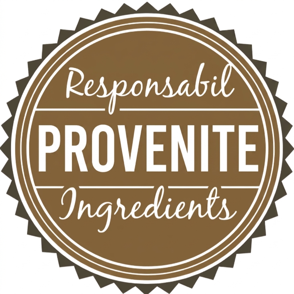 Un logo cu textul „Responsibly Sourced Ingredients".