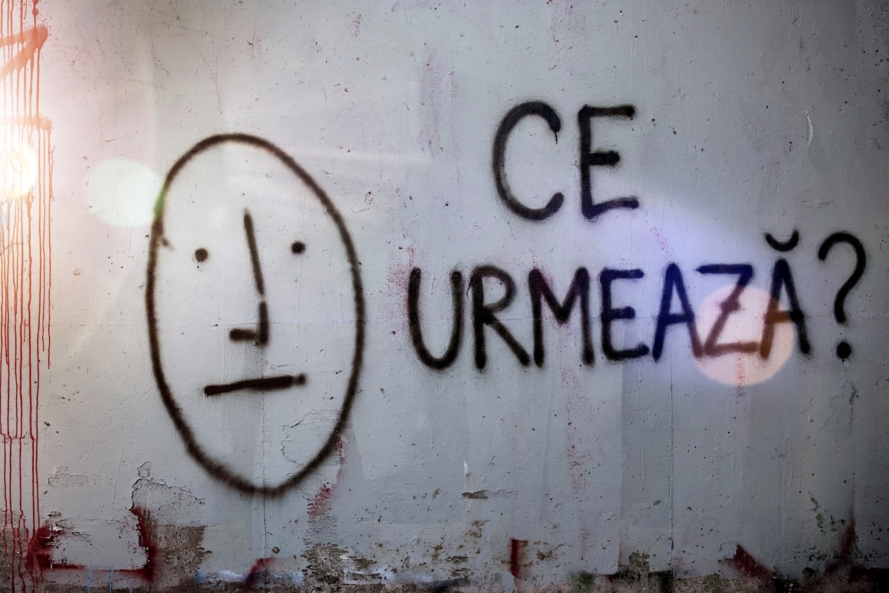 graffiti pe un perete cu întrebarea ce urmează acum.jpg