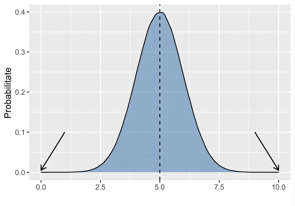 Distribuție normală cu săgeți indicând cozile de pe ambele părți.png
