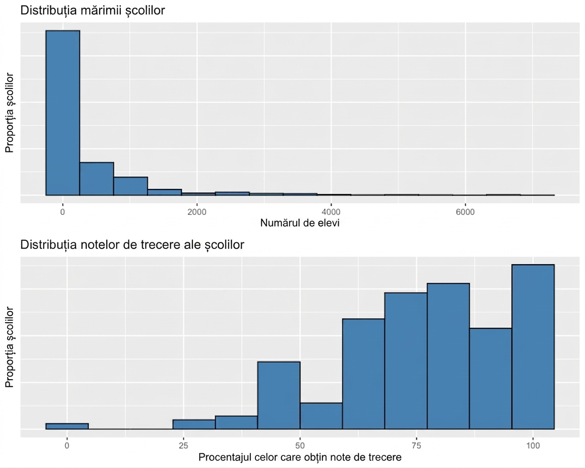 two_distributions_showing_the_distribution_of_school_size_and_the_distribution_of_school_pass_grades.png