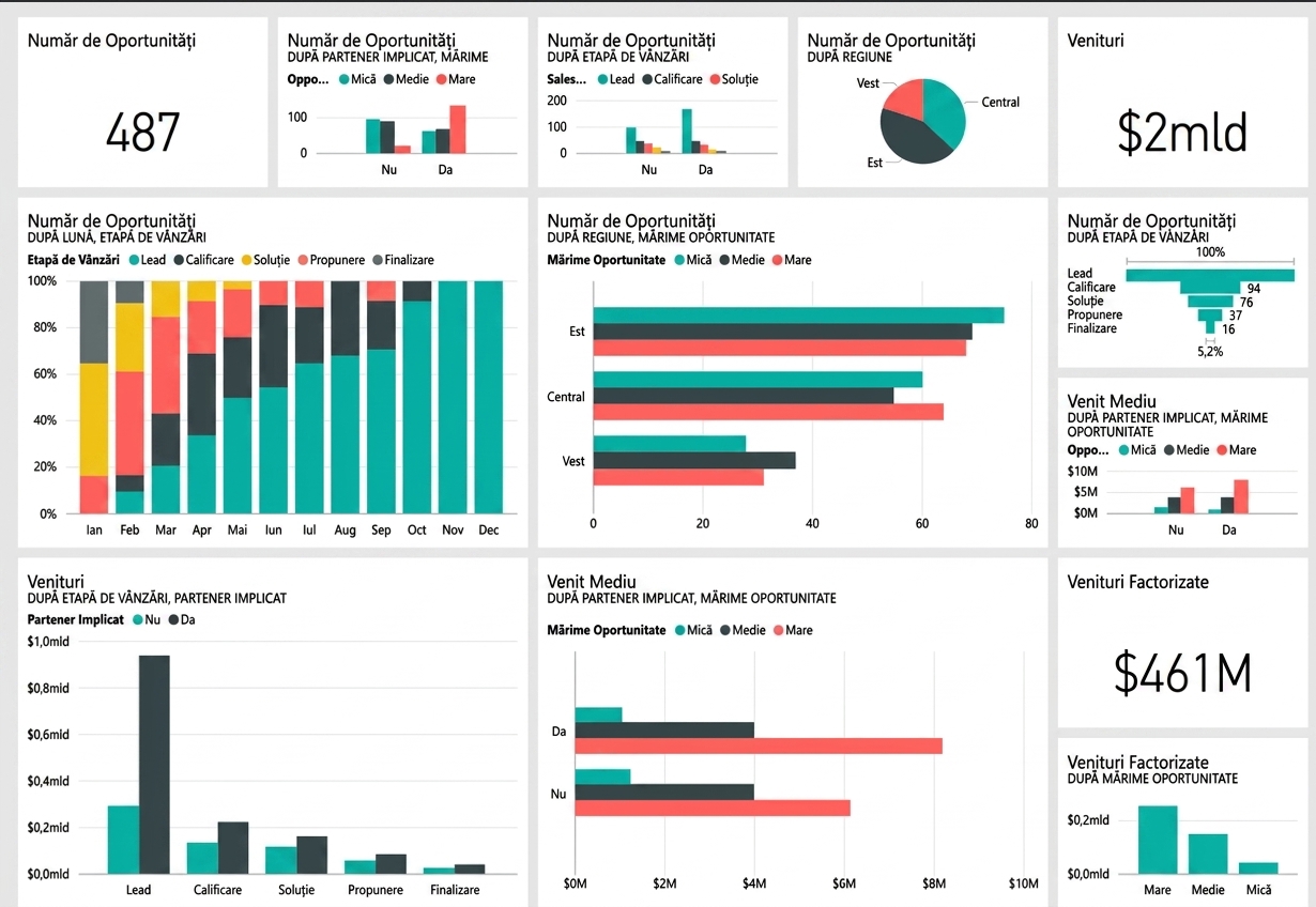 Exemplu de tablou de bord Power BI